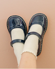 Violette Petal Mary Jane Patent Navy