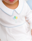 Bradford Romper Long Sleeve Balloons/ Worth Avenue White