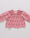 Girls Ava Top Pink Strawflower