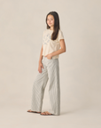 Teen Wide Leg Pant Railroad Stripe