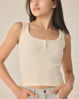 Teen Ribbed Tank Natural