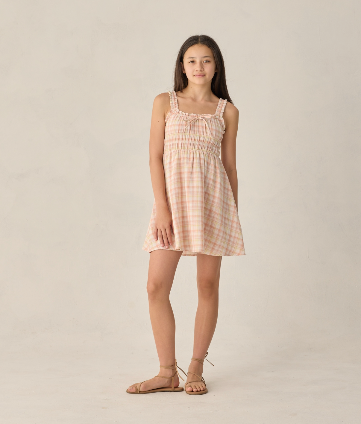 Teen Jane Mini Dress Summer Plaid Mon Chouchou Teen Jane Mini Dress Summer Plaid Mon Chouchou