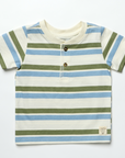 Scout Henley Green and Blue Stripe