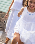 Girls Shell White Simple Dress