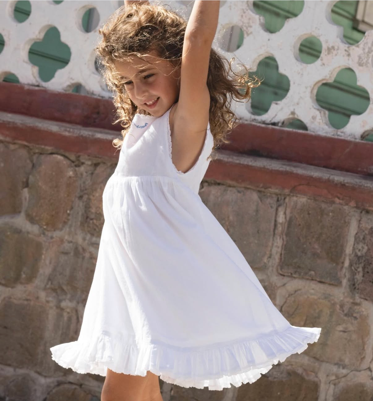 Girls Shell White Simple Dress Mon Chouchou Girls Shell White Simple Dress Mon Chouchou
