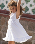 Girls Shell White Simple Dress