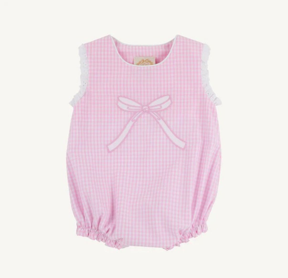 Brooksy Bubble Pink Greenbriar Gingham Bow