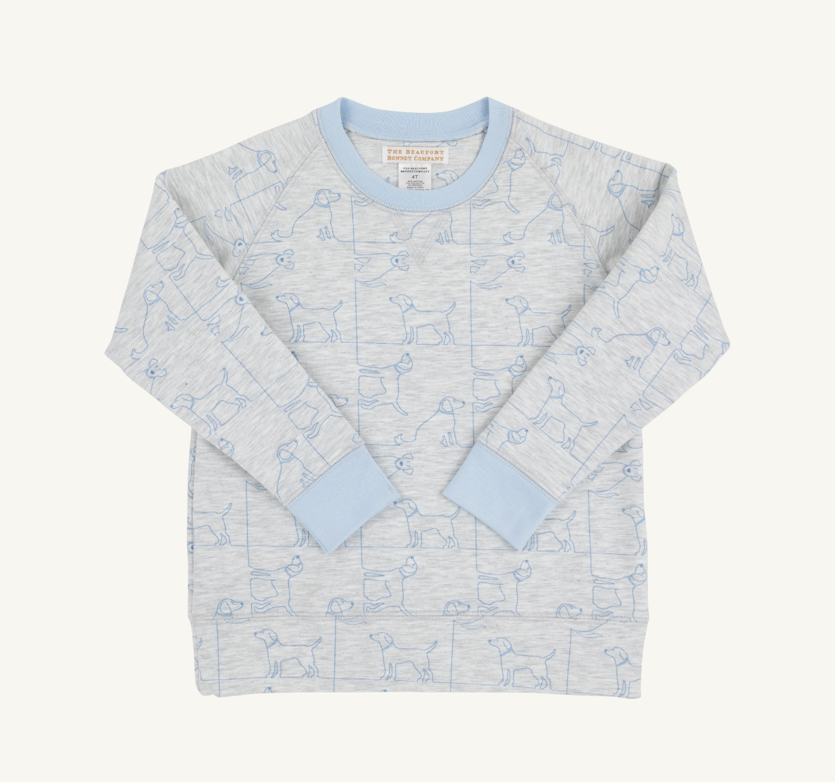 Cassidy Comfy Crewneck French Terry Puppy Puzzle