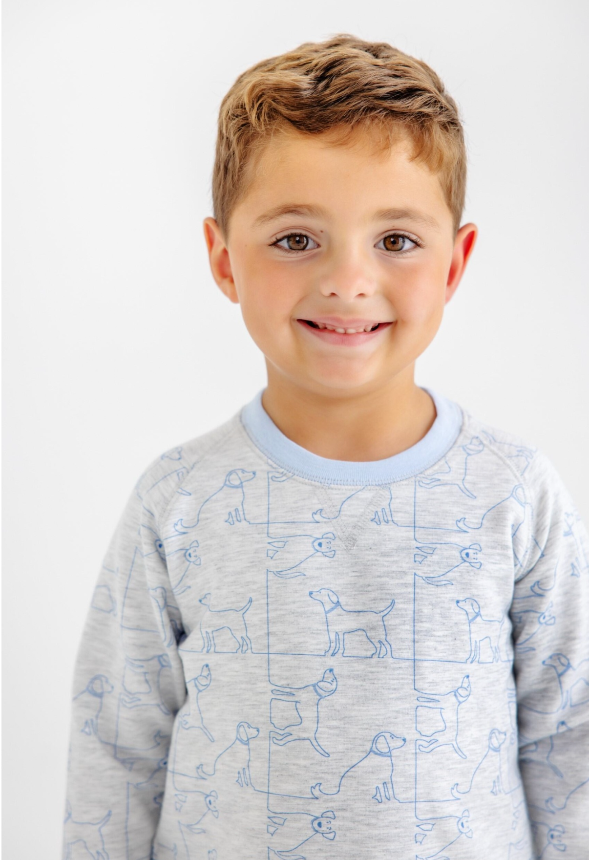 Cassidy Comfy Crewneck French Terry Puppy Puzzle