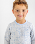 Cassidy Comfy Crewneck French Terry Puppy Puzzle