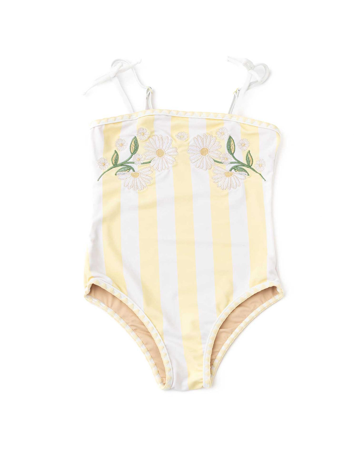 Embroidered Butter Stripe Swimsuit