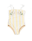 Embroidered Butter Stripe Swimsuit