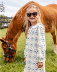 Long Sleeve Banks Bows Dress Horse Bits and Bows