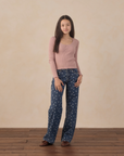 Teen Baggy Wide Leg Denim Heart Ditsy