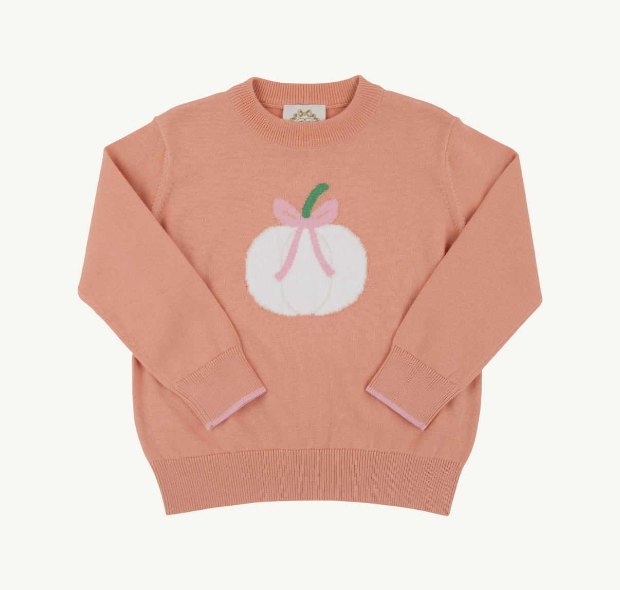 Isabelle's Intarsia Sweater Seashore Sherbet/Pumpkin and Bow