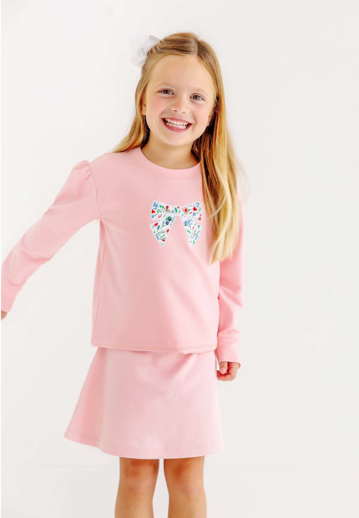 Cassidy Comfy Crewneck Puff Sleeve Sandpearl Pink/Fair St Floral