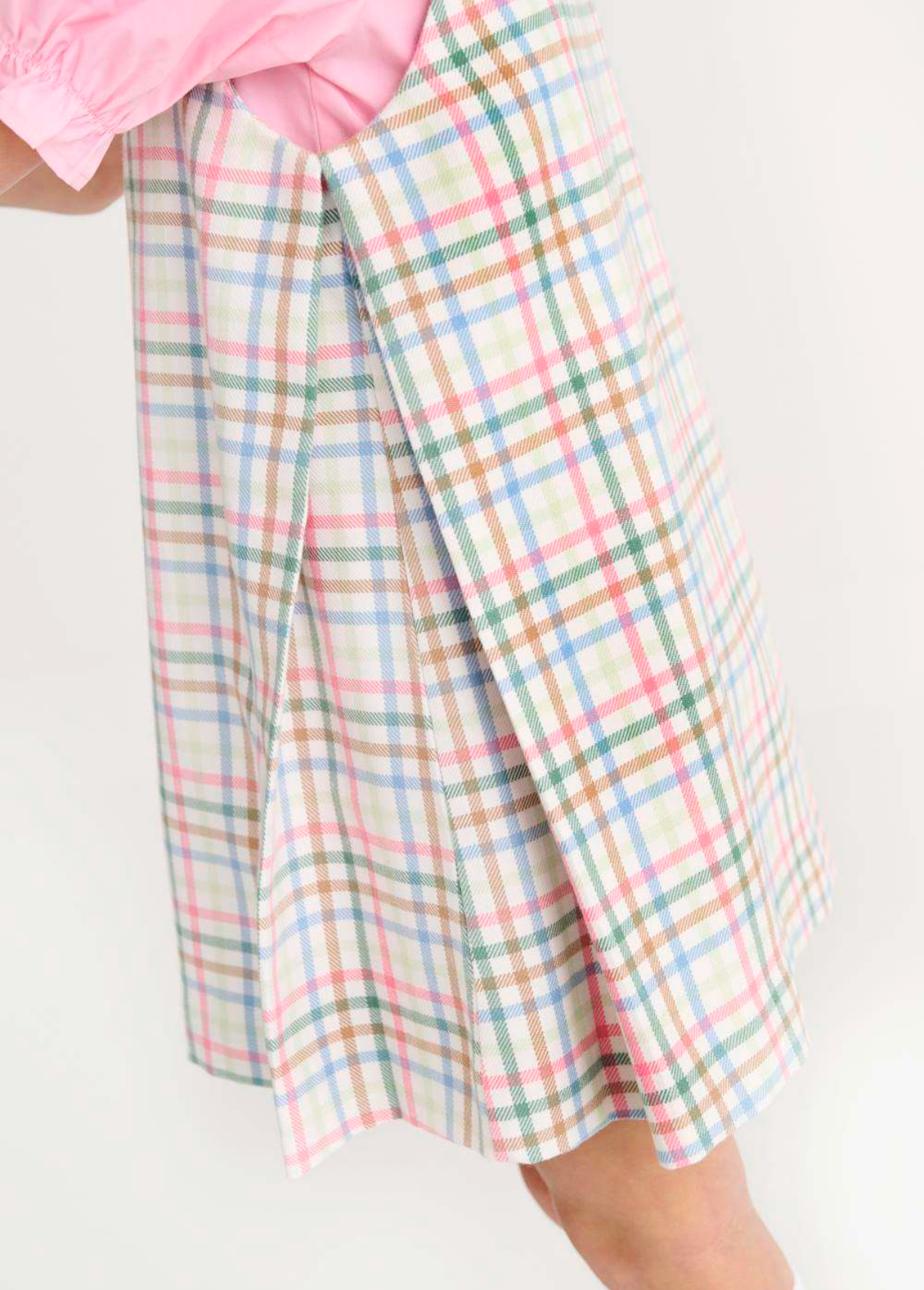 Pleated Ginny Jumper Manalapan Plaid