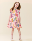 Girls Harper Dress Patterned Bows