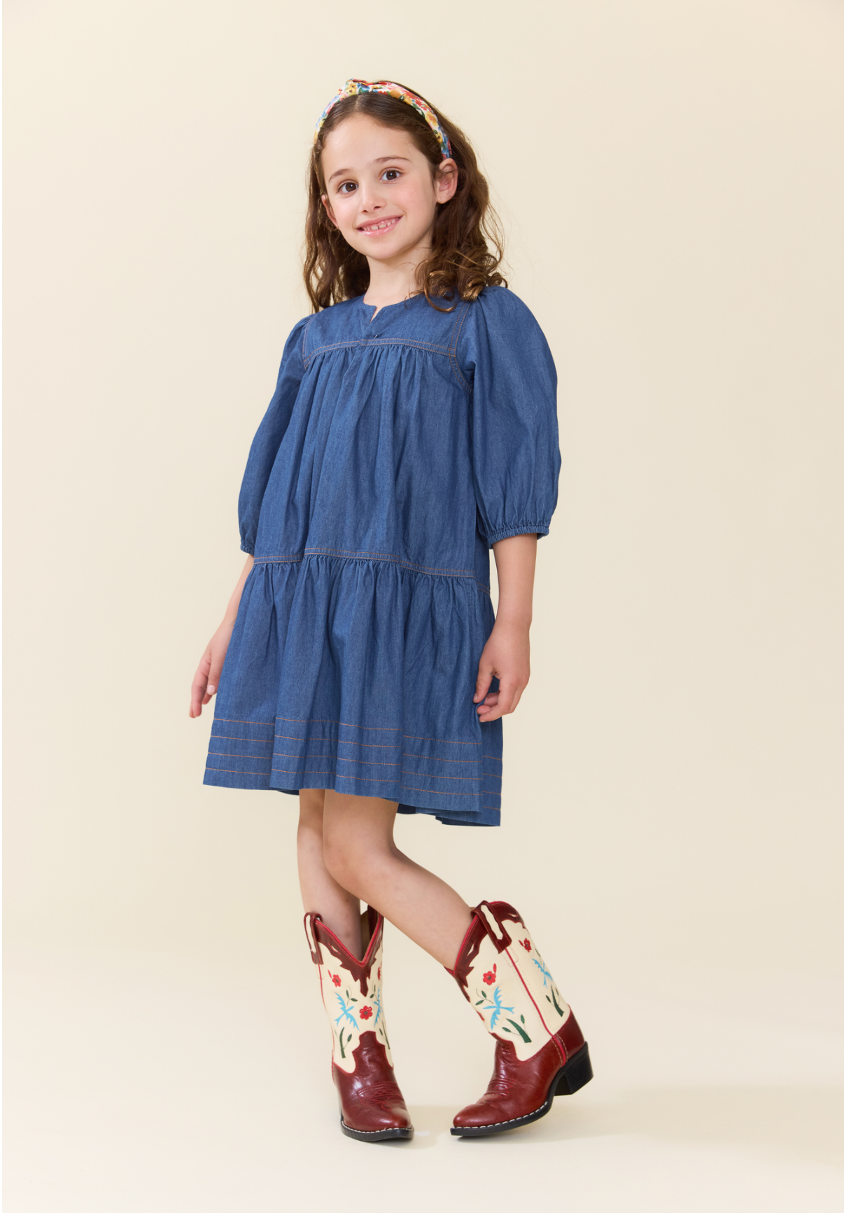 Girls Sawyer Dress Chambray