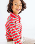 Prim and Proper Polo Richmond Red/Kiawah Kelly Green Stripe