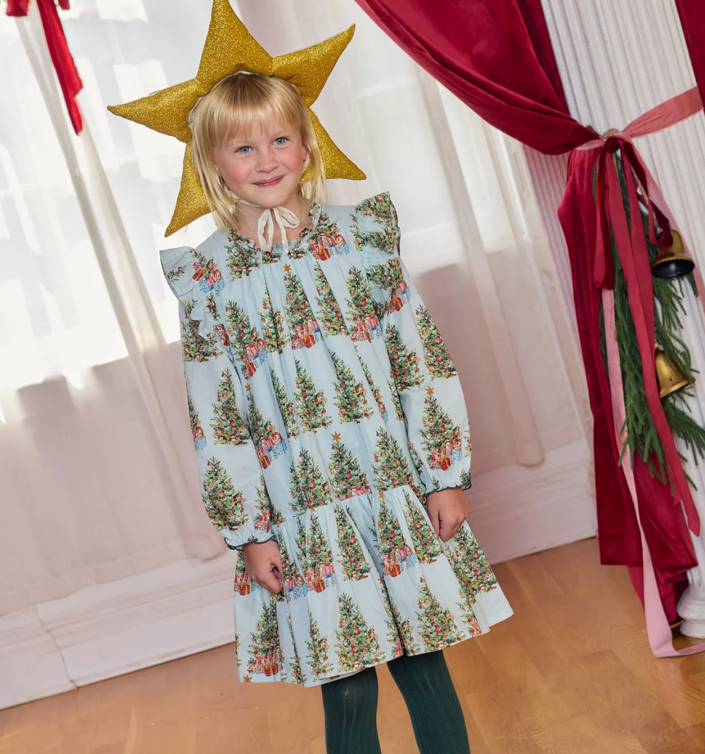 Girls Harper Dress Trees and Presents
