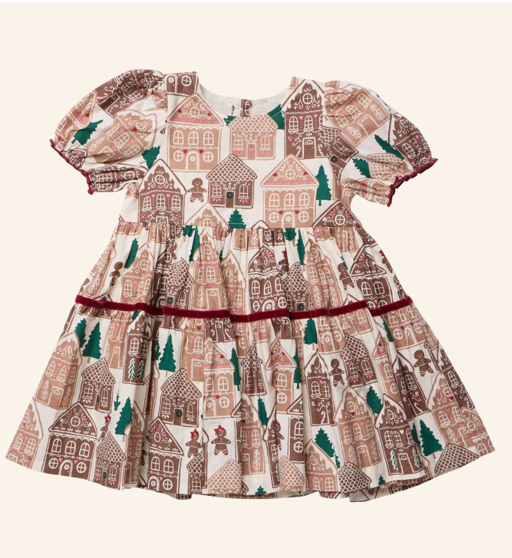 Girls Eliza Dress Gingerbread Houses