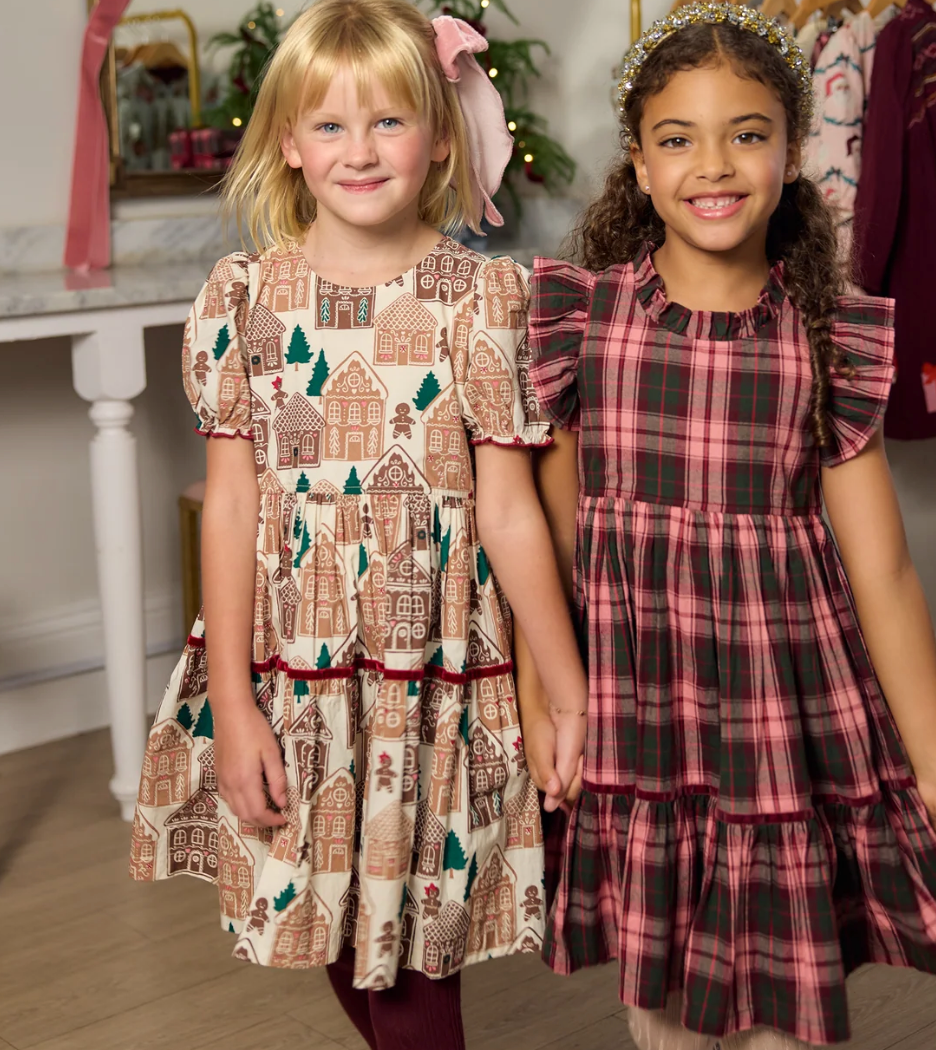 Girls Eliza Dress Gingerbread Houses
