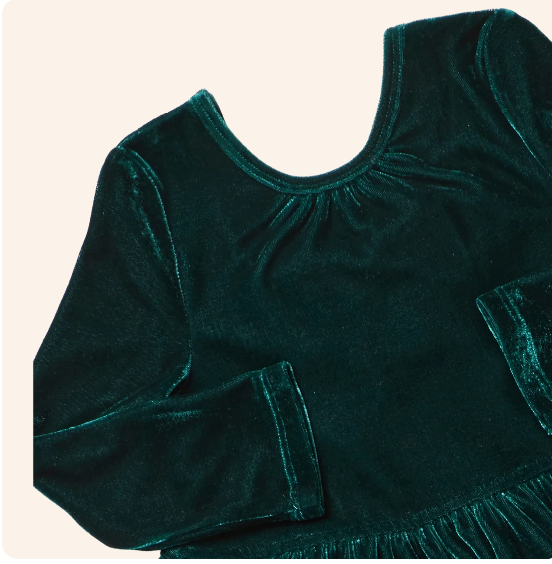 Girls Pearl Dress Evergreen Velour