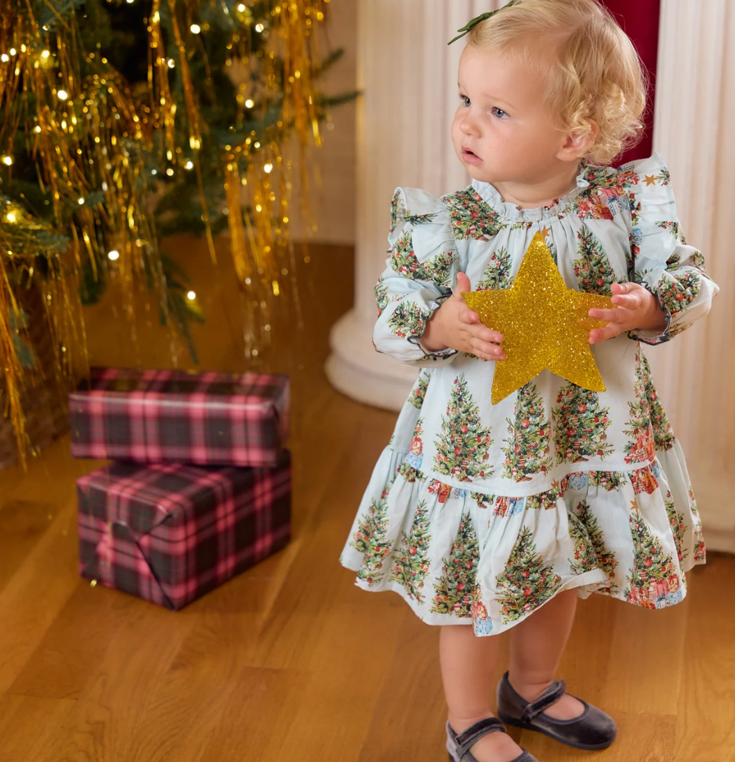 Baby Girls Harper Dress Set Trees and Presents