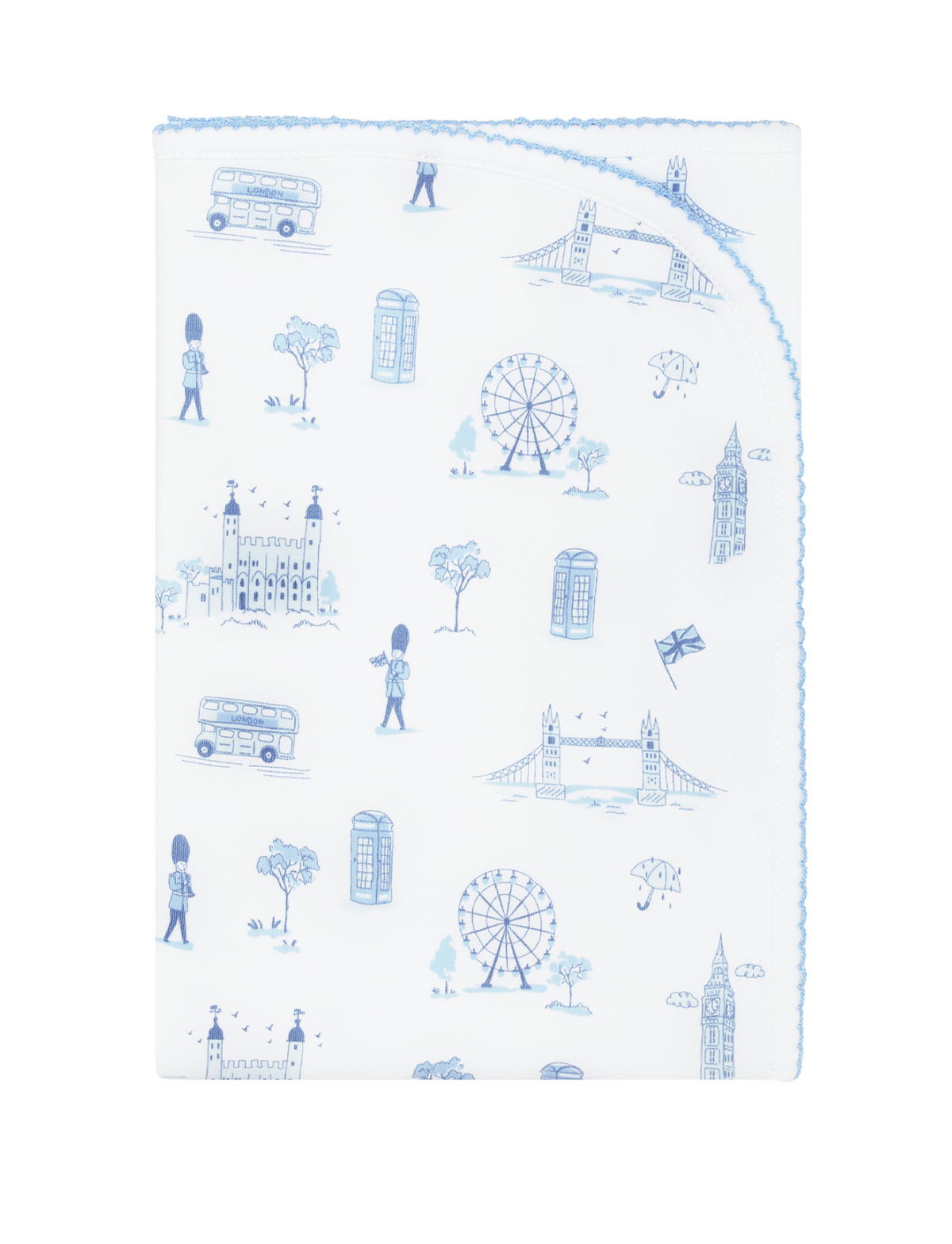 Blue London Toile Receiving Blanket