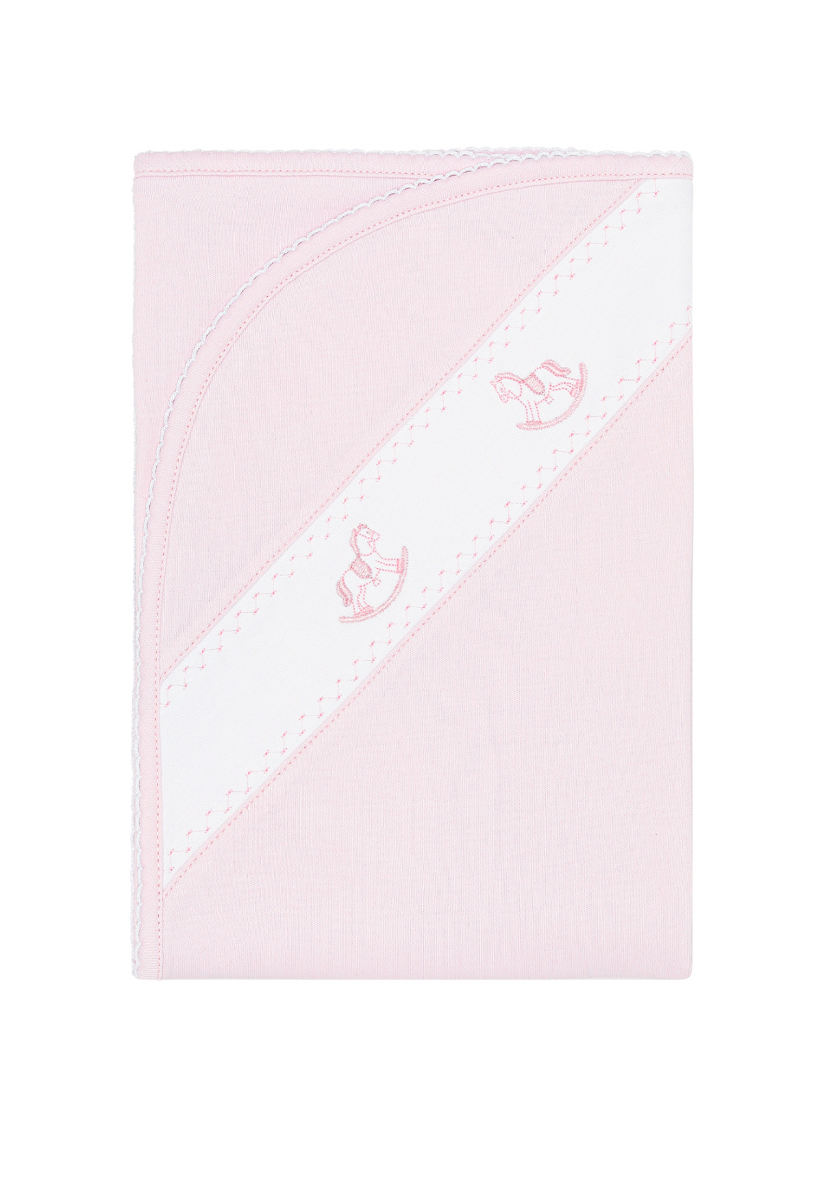 Pink Rocking Horse Embroidered blanket