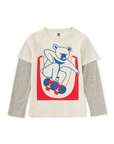 Skater Moon Bear Layered Tee