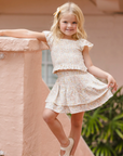 Tiered Mini Skirt Summer Garden