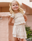 Tiered Mini Skirt Summer Garden