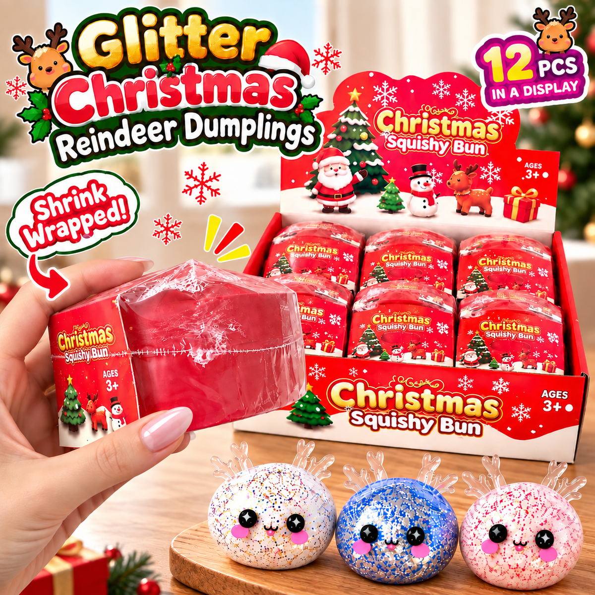 Glitter Christmas Reindeer Dumplings — Individually Wrapped