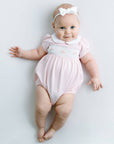 Willow's Classics Smocked Short Sleeve Bubble - Pink