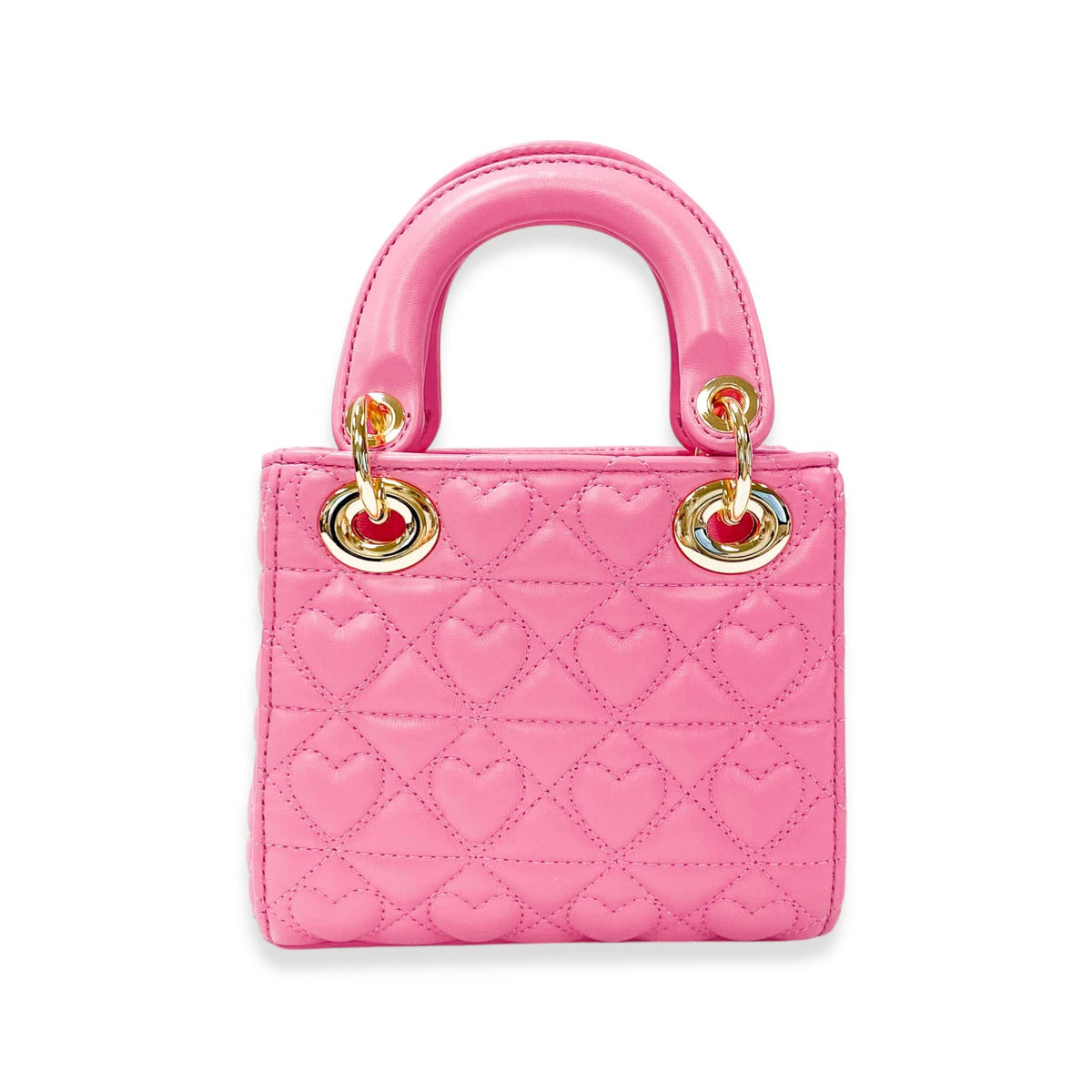 Heart-Quilted Bag Fushia