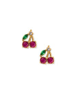 Screwback Stud Earrings - Cherry