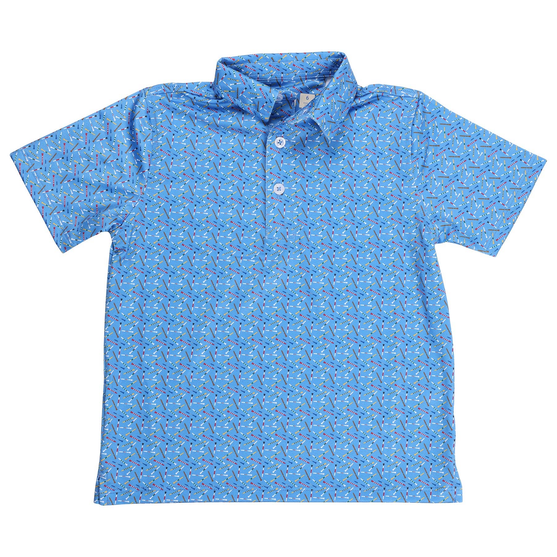 Youth Albatross Polo - Golf Tees All-Over Print on Azure