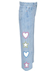 WIDE LEG JEANS WITH CUTOUT SHAPES