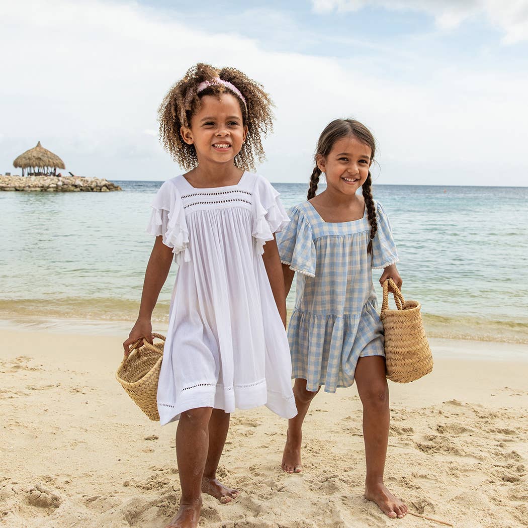 Cornflower Gingham Beach Dress