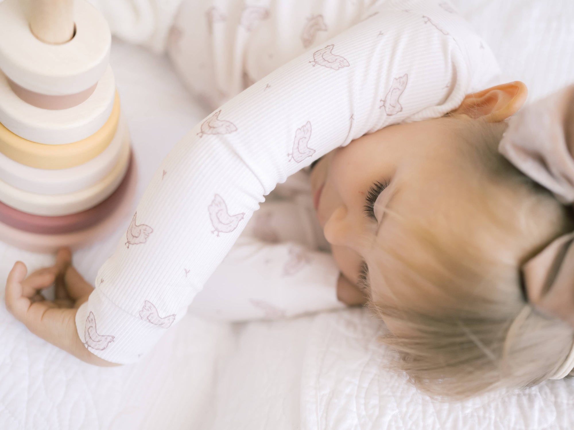 Ribbed Bamboo Two Piece Pj Set in Chickens