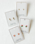 Screwback Stud Earrings - Baseball Gold