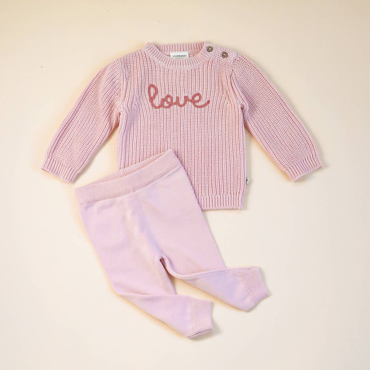 Love Embroidered Sweater Knit Baby Pullover (Organic Cotton)