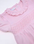 Essentials Solid Smocked Bubble - Pink