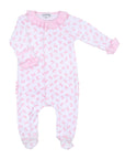 Baby Bows Printed Ruffle Footie