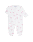 Pink Stars Print Zipper Footie