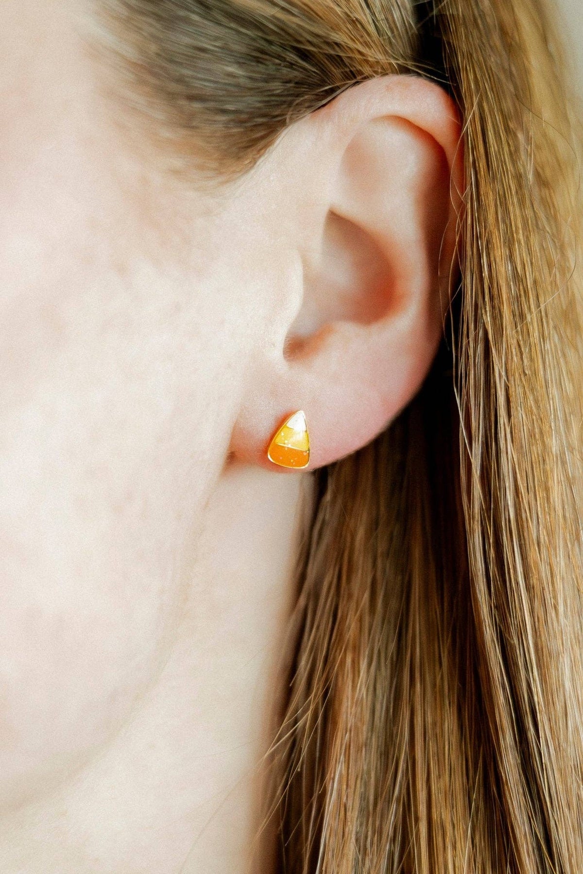 Screwback Stud Earrings - Candy Corn