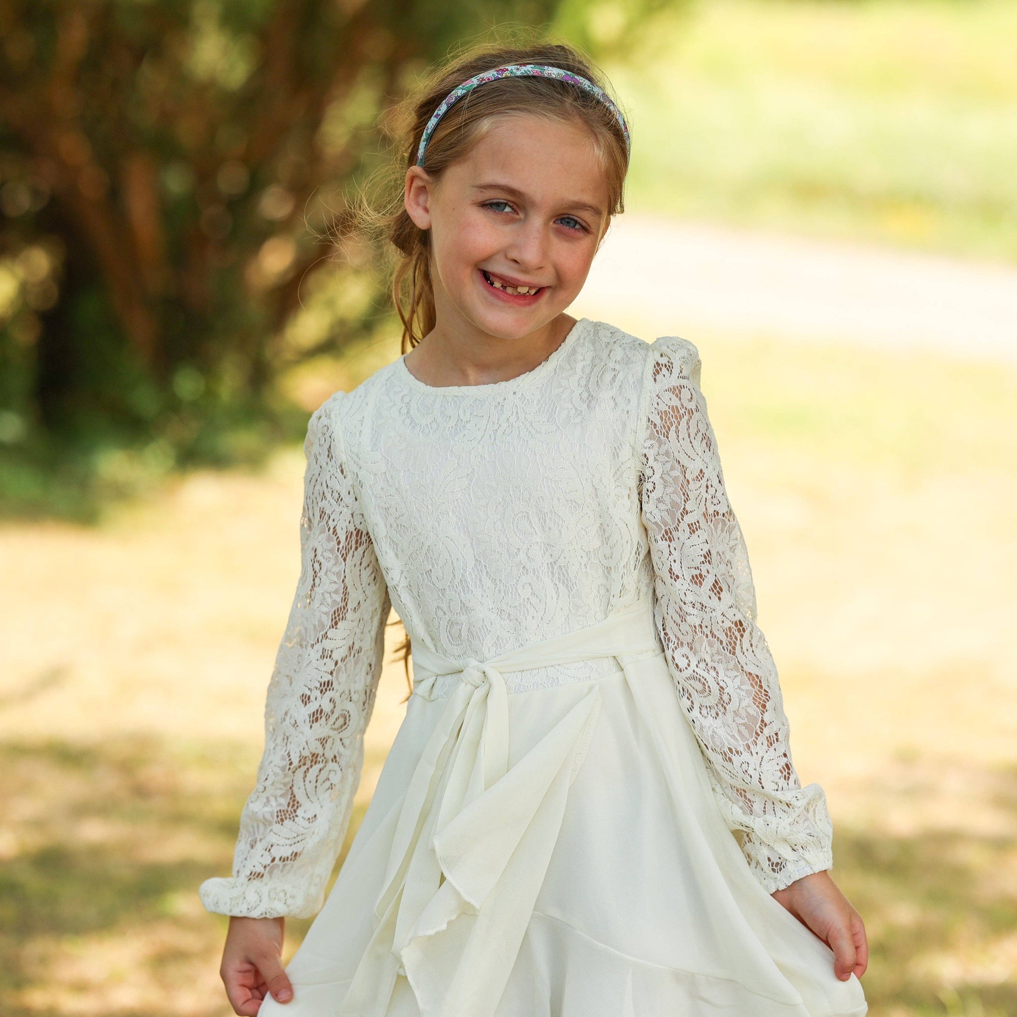 Thin Floral Headband - Non Slip Hair Accessories for Kids