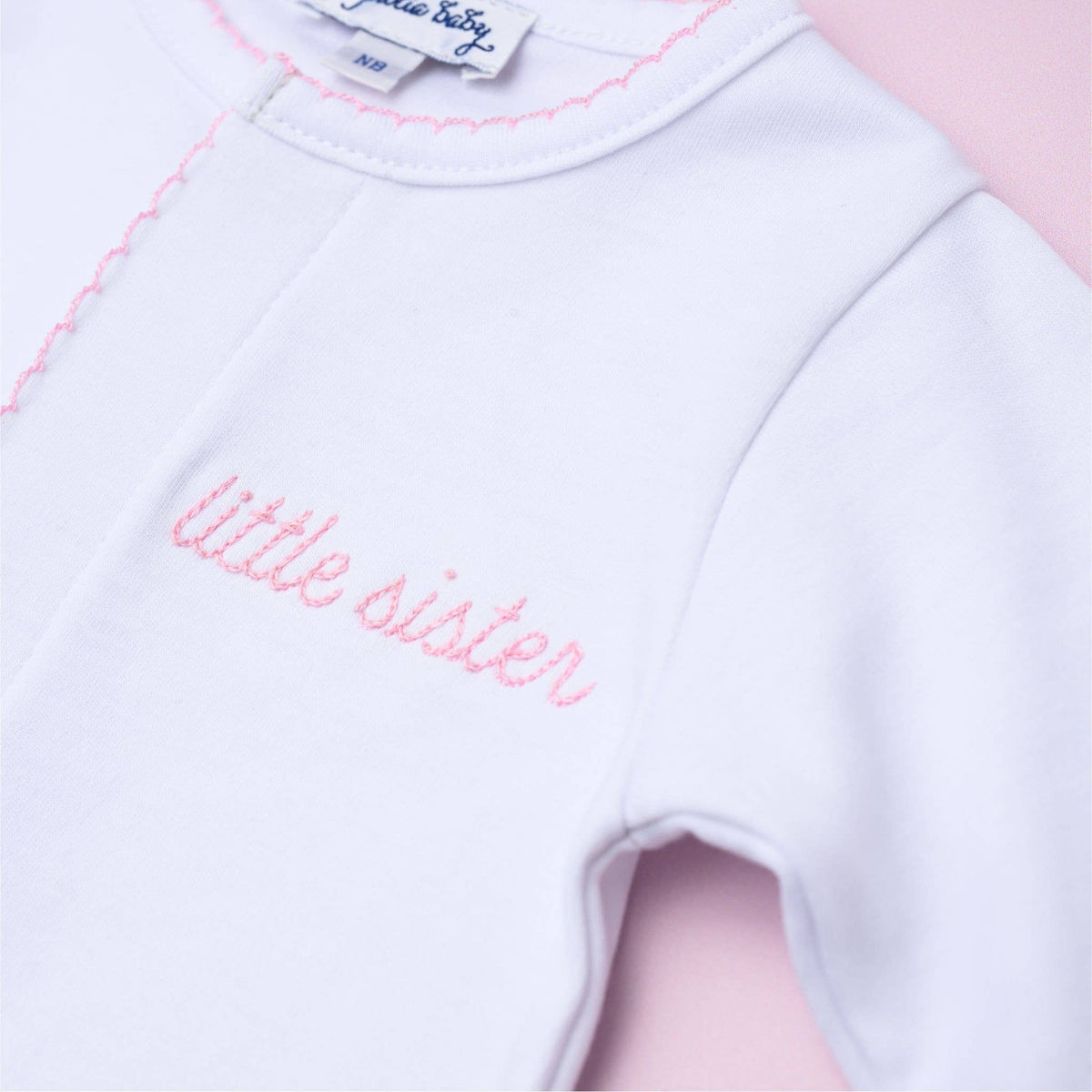 Little Sister Embroidered Footie